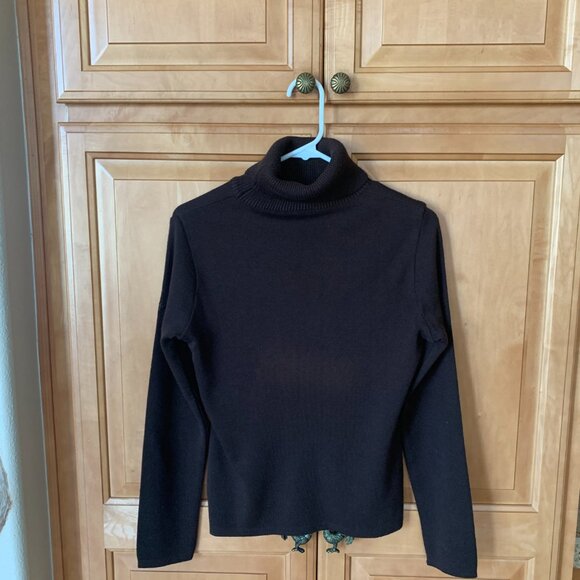 BOGNER LUXURY  Knit Turtleneck Sweater Logo Sleeve - Picture 5 of 9